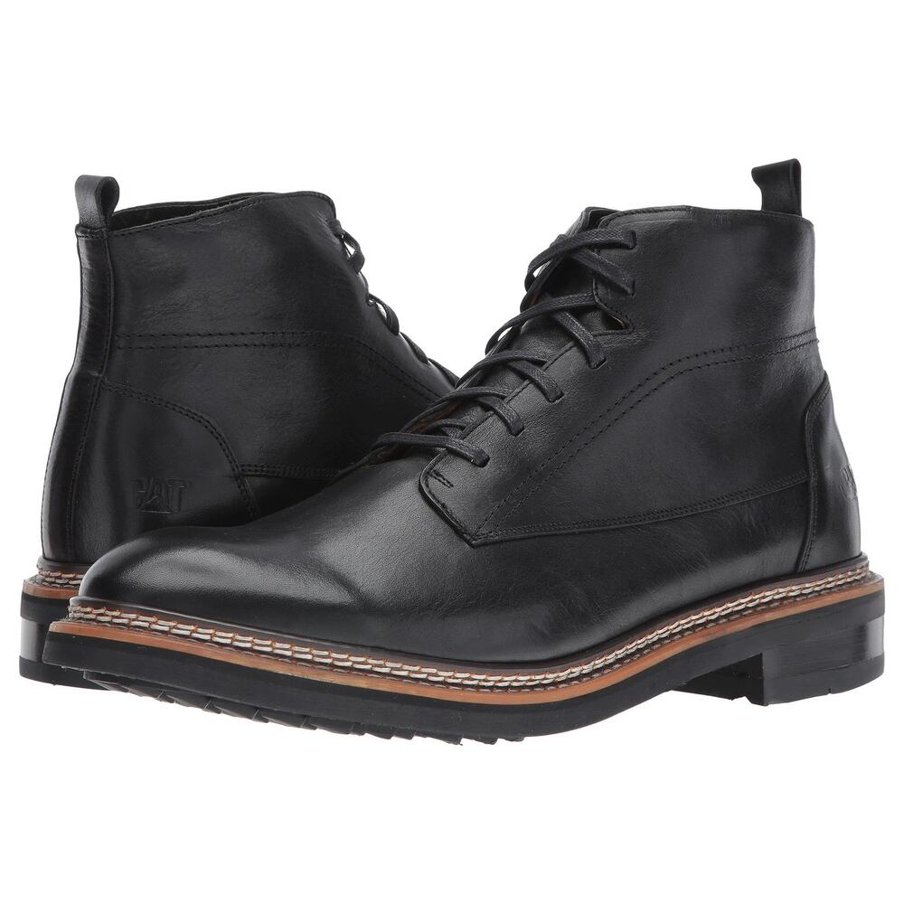 Caterpillar Sutter Chukka Boots Sz 9.5 Black Leather Ankle Work Outdoors Lace Up
